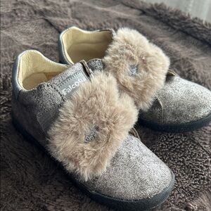 Naturino Falcotto Faux Fur Lined Glitter Sneakers